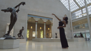 Still from Viewpoints: Body Language featuring dancer Francesca Harper and The Vine by Harriet Frishmuth at the Met Museum. 