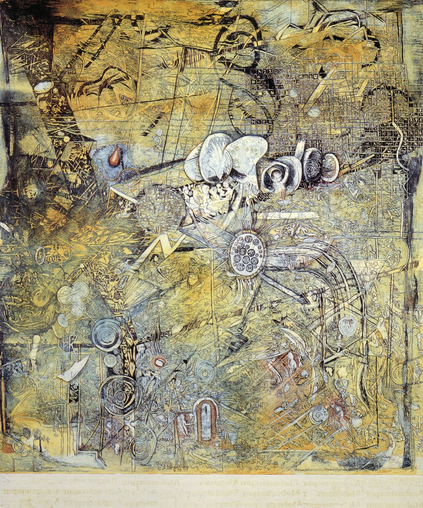 Barbara Beisinghoff, Time Trace, 1995-1998, etching from 2 copper plates , 63 x 49 inch
