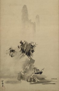 10a. Splashed Ink Landscape, Sesshu Toyo (1420–1506), Japan, 1495; hanging scroll, ink on paper; 58 1/2 x 12 7/8 in.; Tokyo National Museum, A-282. 
