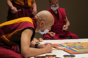 25c. Khenpo Choephel at Work on a Mandala, Asia Society, New York, 2014.