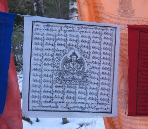 26c. Chenrezig Prayer Flag, Karma Triyana Dharmachakra, Woodstock, NY, 2015.
