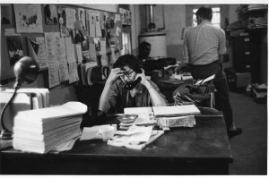 Betty Garman in the SNCC Mississippi office in 1964.