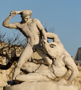 Theseus battles the Minotaur
