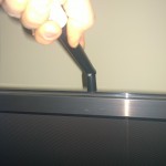 Figure 4: Tip is bent and on the top of the television frame; Parallel to the frame.