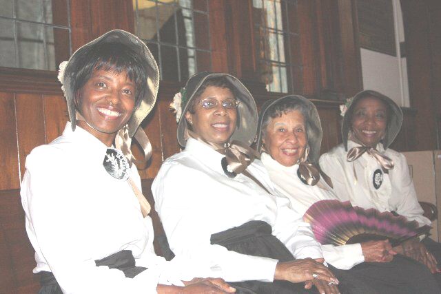 Women who ushered at the re-enactment of Eve of the Lincoln Inaugural.