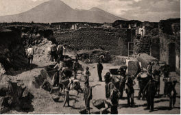 This picture depicts the excavation of Pompeii after the eruption of Vesuvius over 2,000 years prior.