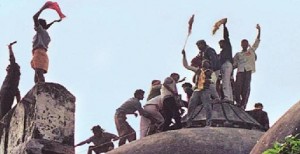 The destruction of the Babri Mosque by Hindu militants