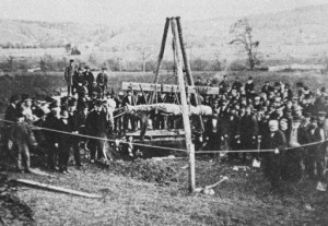 The Cardiff Giant being "exhumed"