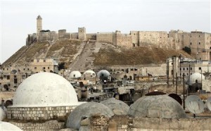 The Aleppo castle where pro-government forces are based