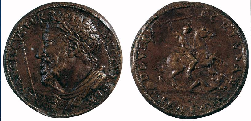 Cellini, Medal of Francis I, verso, Florence, Bargello
