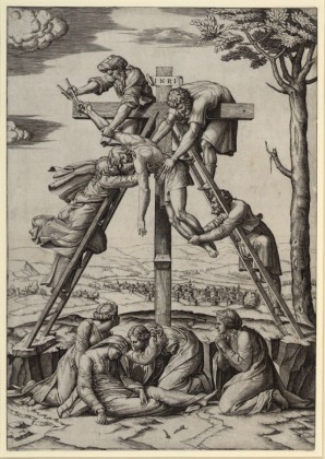 Fig. Marcantonio, Deposition, engraving