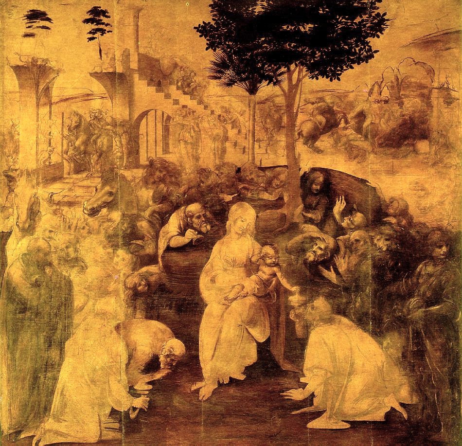 Fig. Leonardo, Adoration of the Magi