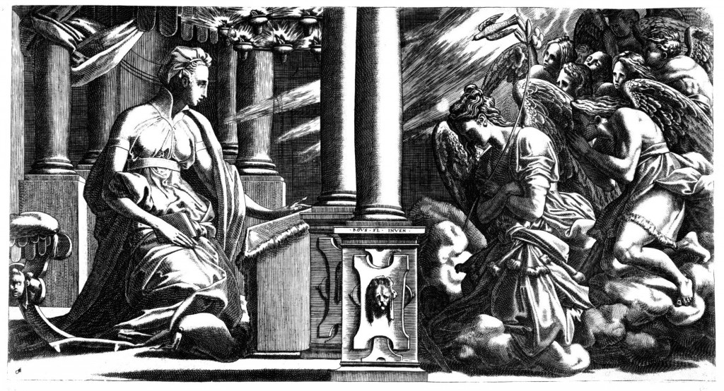 E.133 Annunciation, reversed print