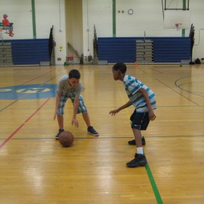 Darion and Keon have a basketball face-off