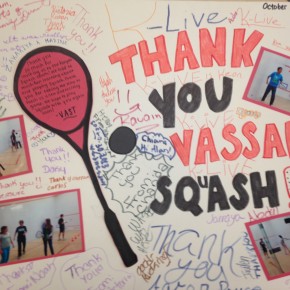 VAST made a thank you card for the squash team!