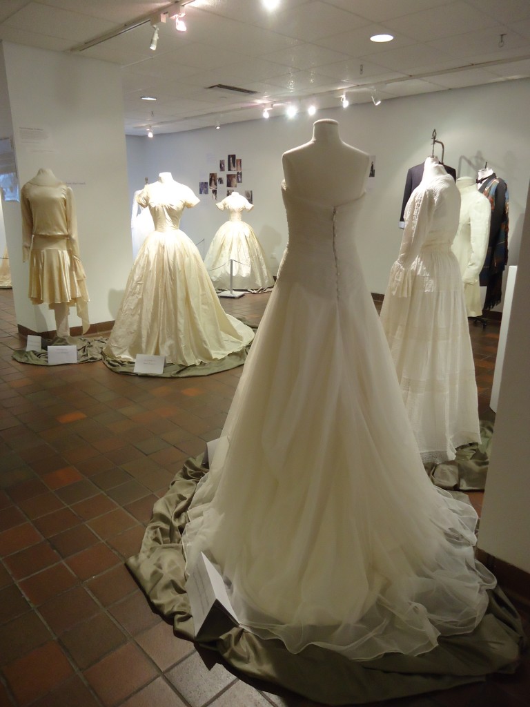 wedding outfits from the gallery exhibition "For Better and For Worse: Sixteen Decades of Wedding Wear at Vassar"