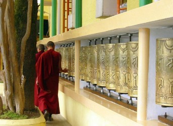 Prayer Wheels at Tsuglagkhang Temple