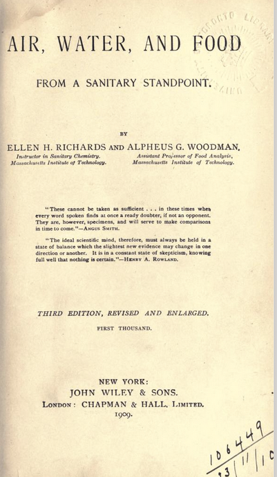 An Ellen Swallow Richards publication